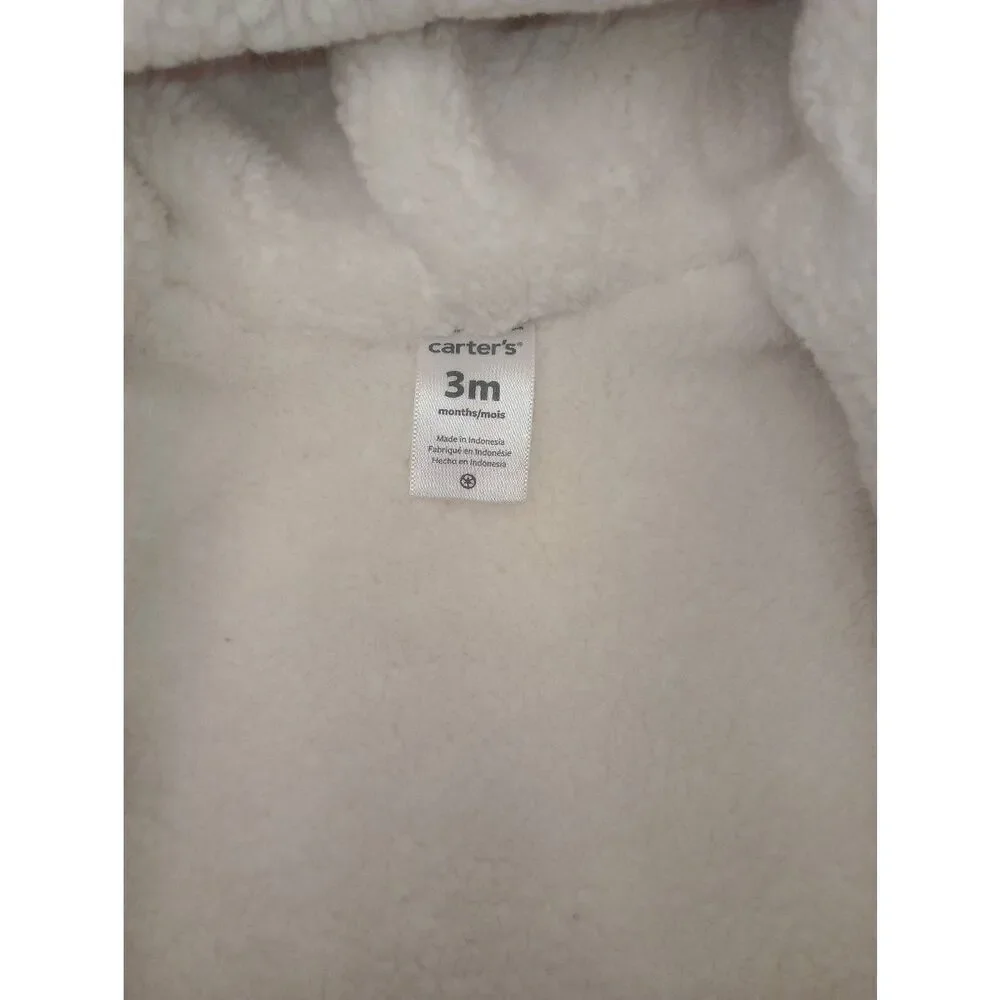 Carters pink knit, Sherpa lined coat 0-3 months girls